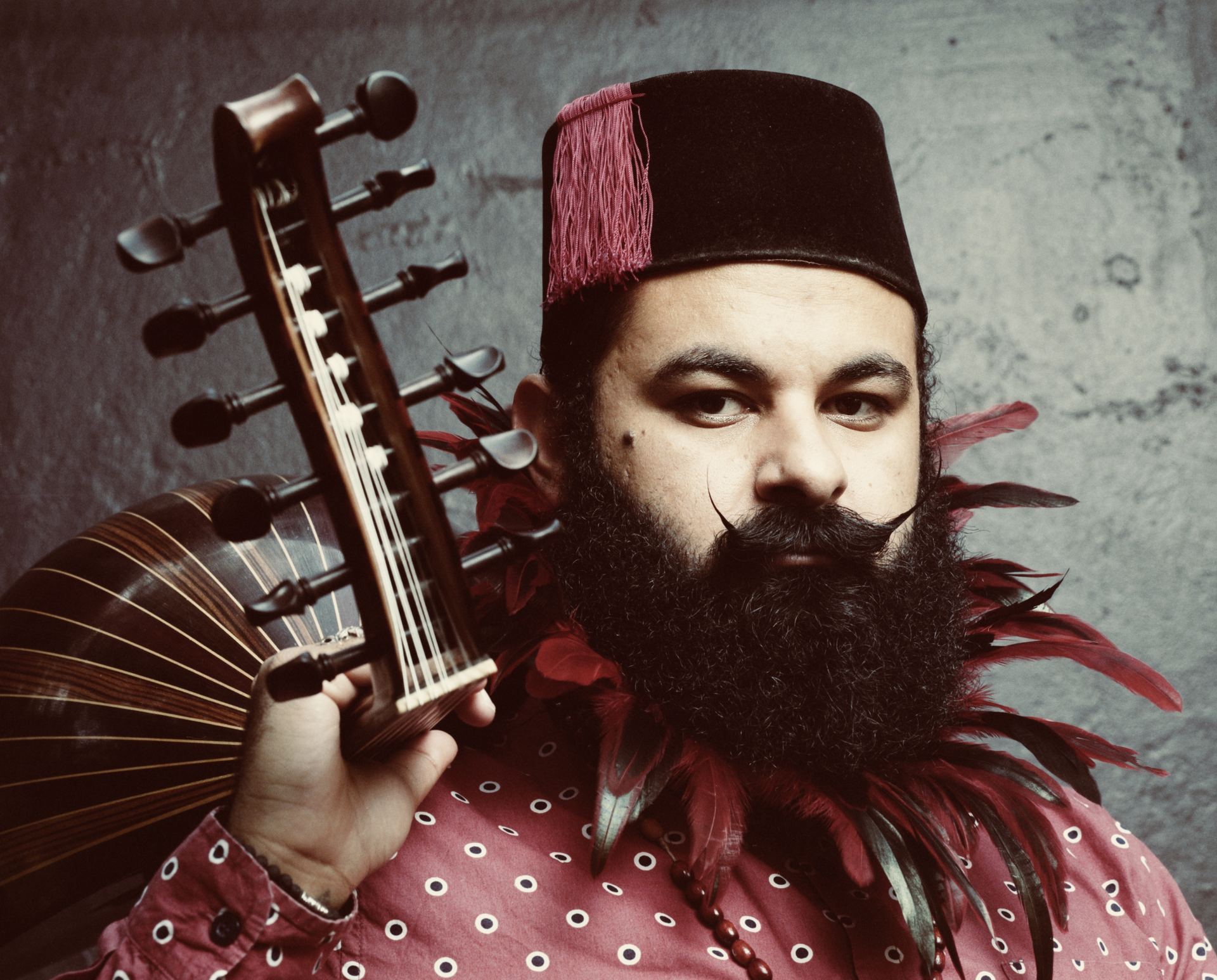 Joseph Tawadros portrait, Feathers series