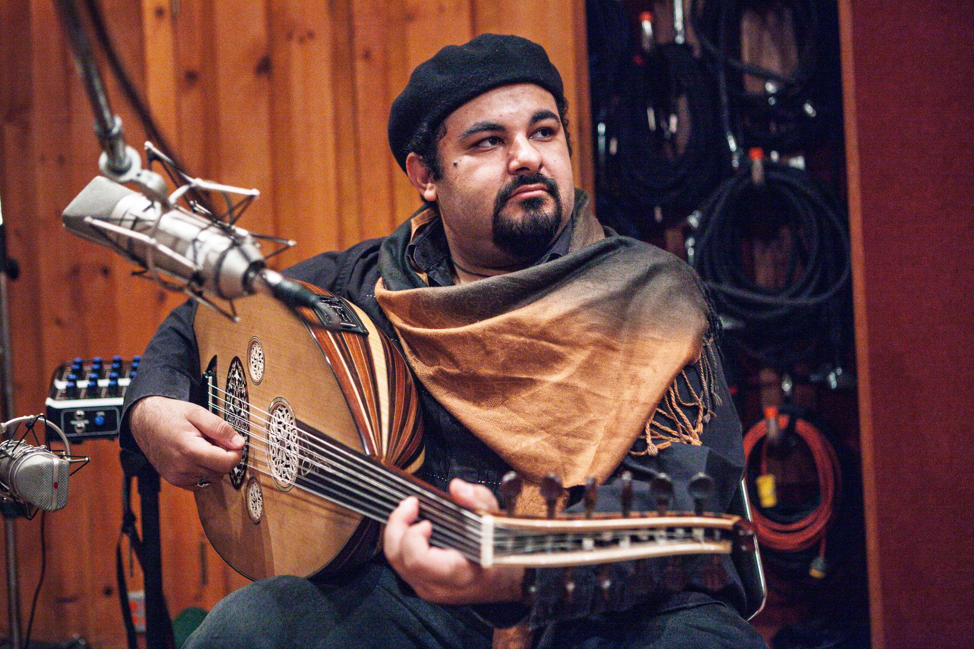 Joseph Tawadros recording The Hour of Separation in the studio