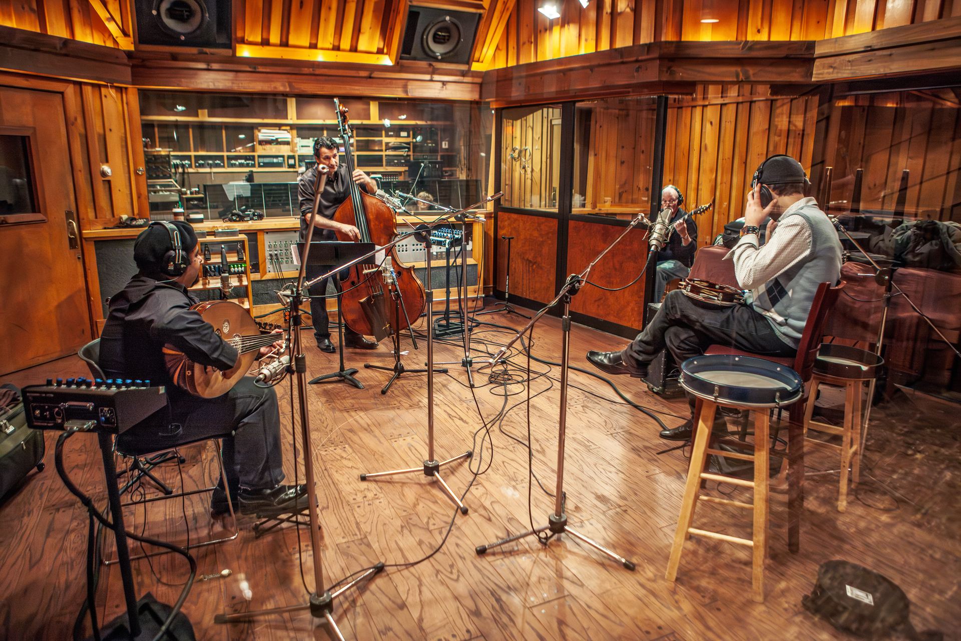 Joseph Tawadros recording The Hour of Separation in the studio
